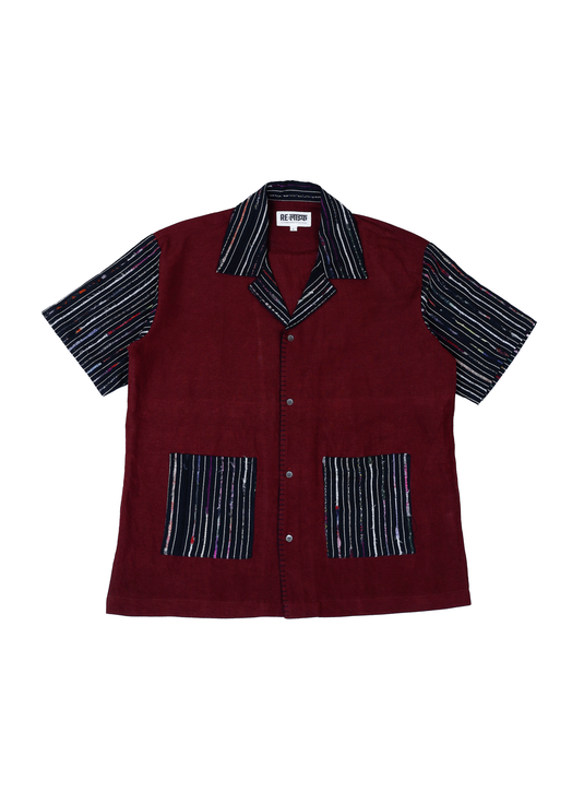 BURGUNDY CAMP SHIRT